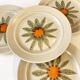Vintage dessert plates, hand painted flower pattern
