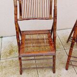 Pair of vintage bamboo folding chairs
