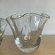Trio of vintage blown glass handkerchief vases