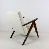 Vintage Ivory white Boucle Model B-310 Armchair, 1970s