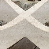 Trendy coffee table in glass and travertine