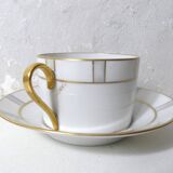 Limoges Ribes porcelain tea and coffee service, gold, silver, iridescent mother-of-pearl, Art Deco