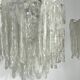 Mazzega Ice glass, pair of vintage murano chandeliers from 70s