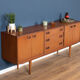 Retro teak 1960s mid century long teak sideboard