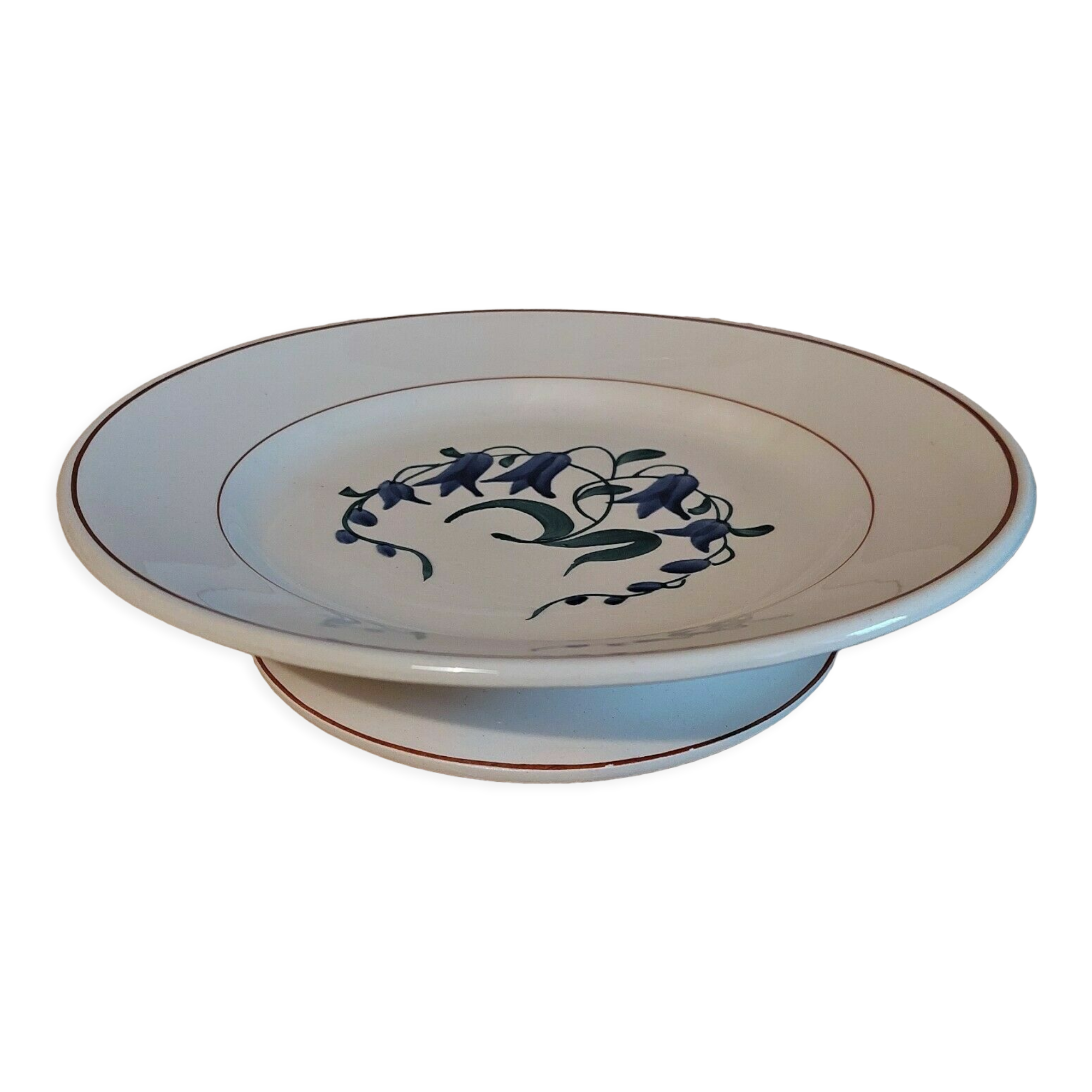 Flat plate with heel earthenware Longchamp décor Simone