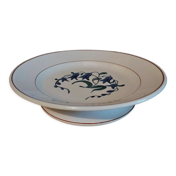 Flat plate with heel earthenware Longchamp décor Simone