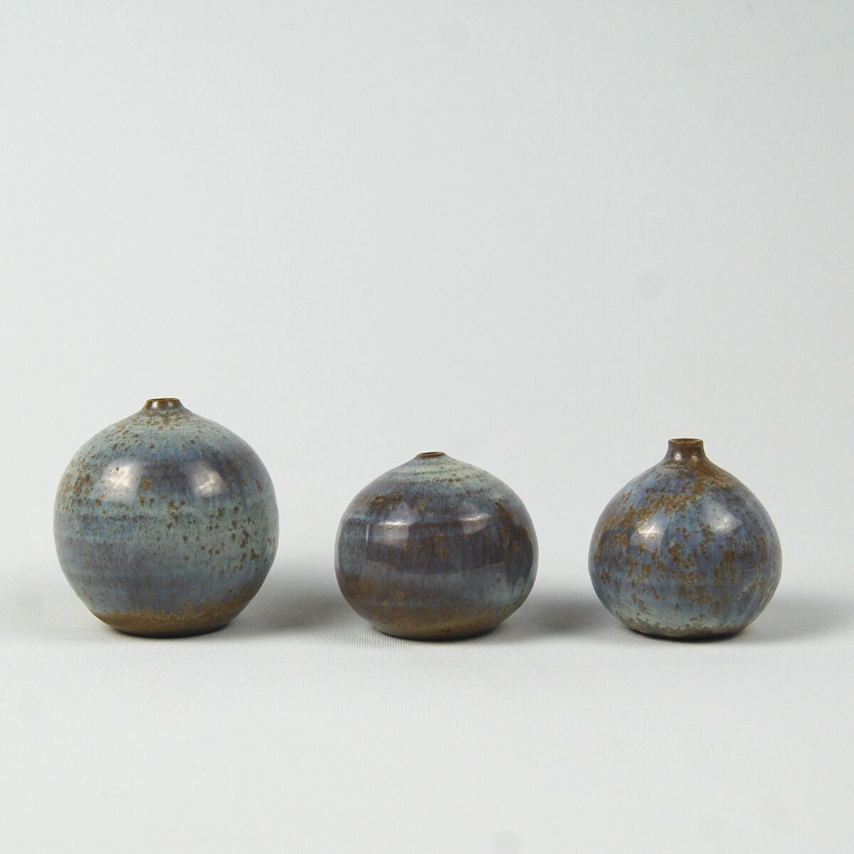 Trio of blue miniature ceramics Antonio Lampecco