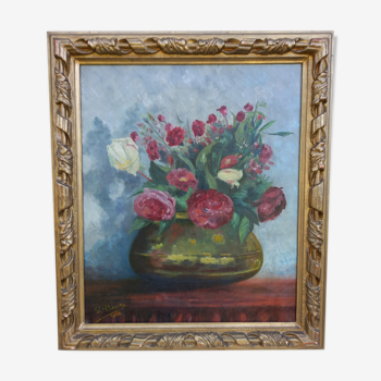 Painting bouquet of flowers signed 1926