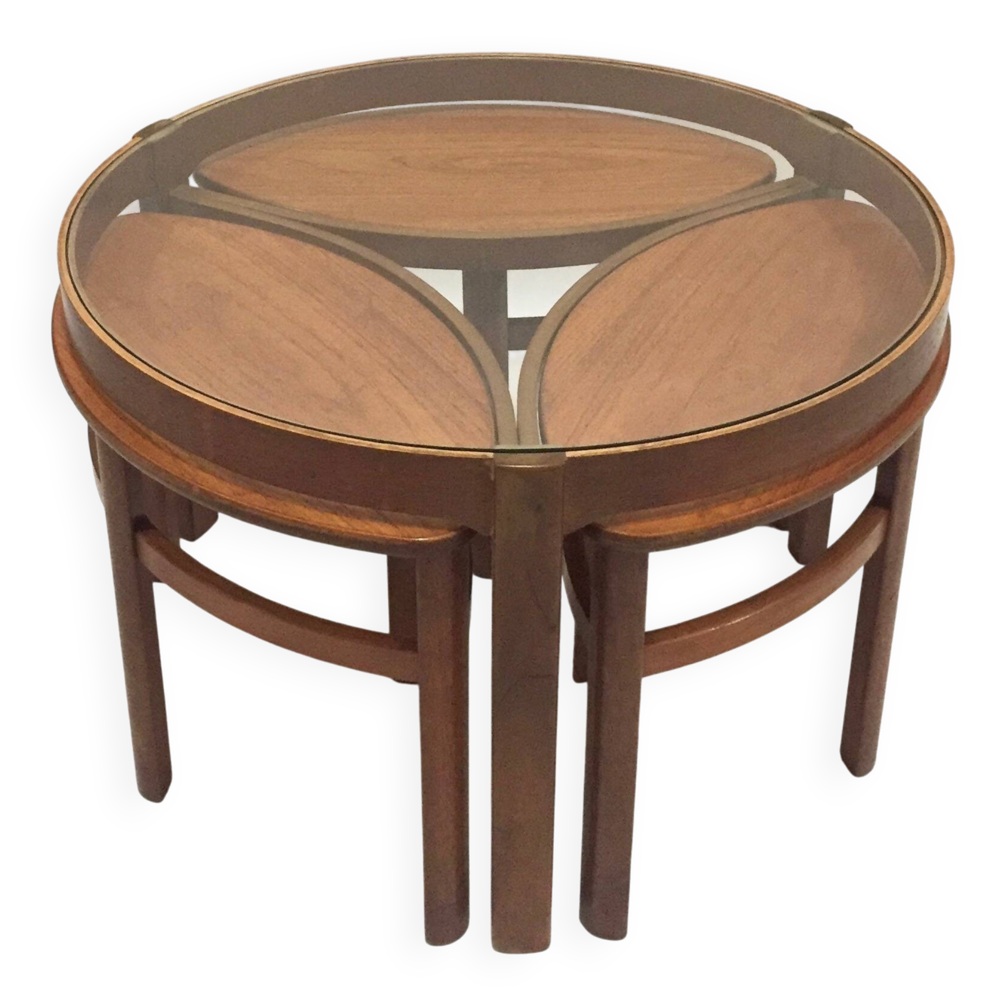 Teak and glass coffee table