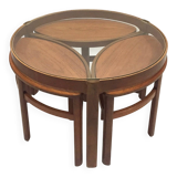 Teak and glass coffee table