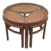 Teak and glass coffee table