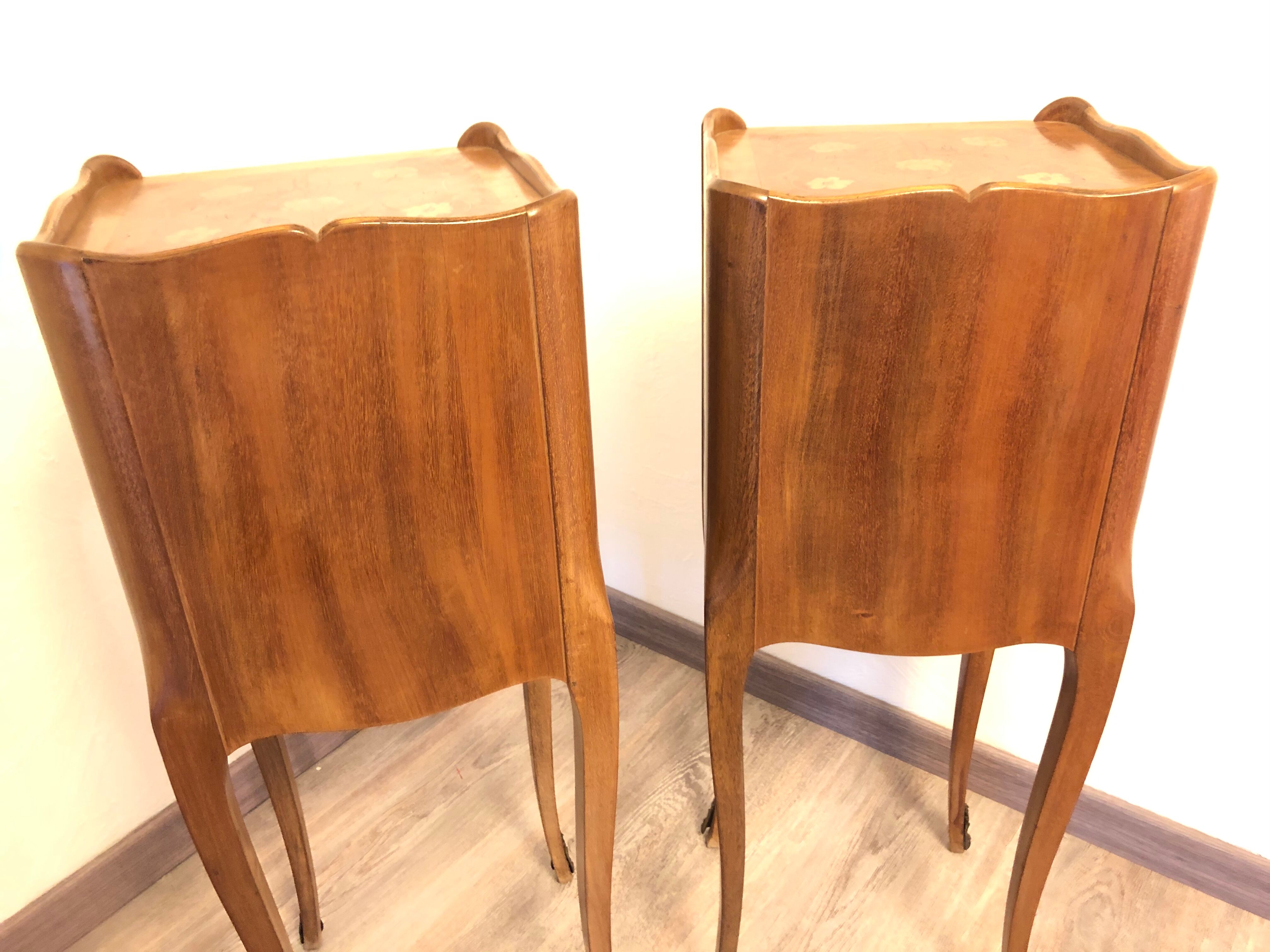 Pair of bedsides Louis XV rosewood marquetry