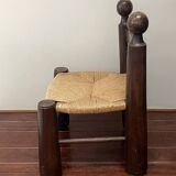 Brutalist low chair attributed to Charles Dudouyt, around 1940.