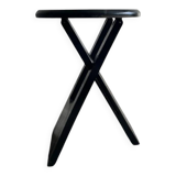 Suzy folding chair by Adrian Reed — Brown wooden mid-century minimalist folding chair, compact X-frame