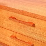 Teak low chest of drawers by Kai Kristiansen for Feldballes Mobler