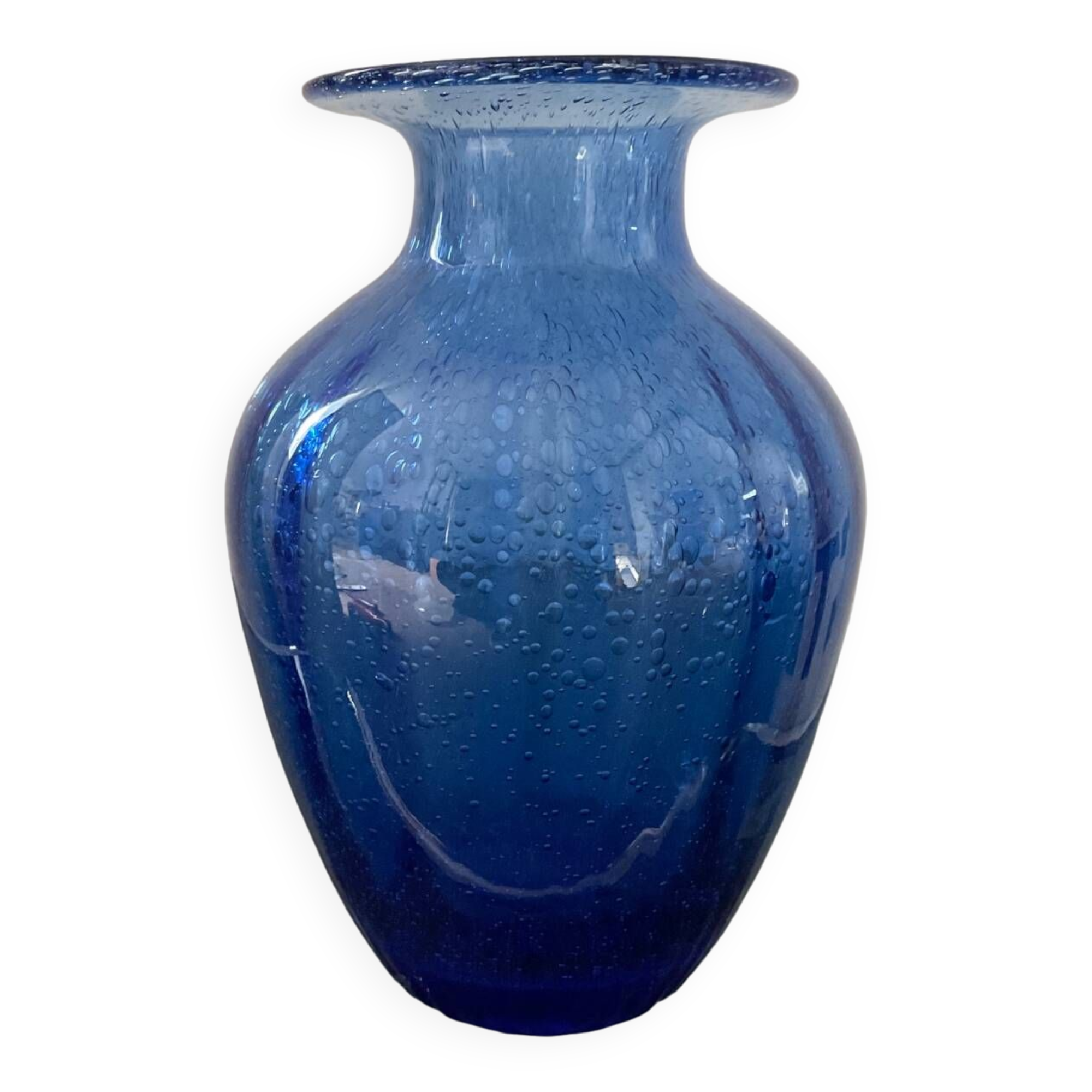 Vase vintage en verre bullé