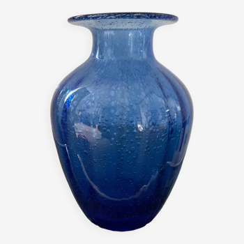 Vase vintage en verre bullé