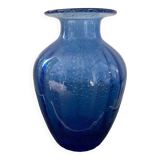 Vase vintage en verre bullé