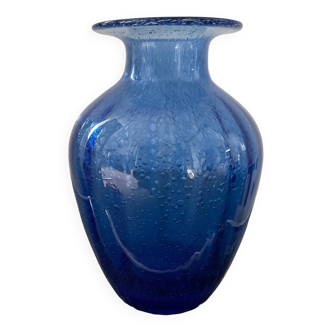 Vase vintage en verre bullé