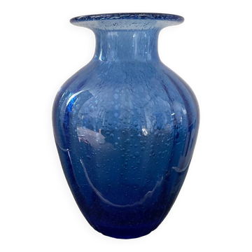 Vintage bubbled glass vase