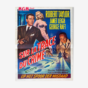 Affiche cinéma originale "Sur la Trace du crime" Robert Taylor 37x48cm 1954