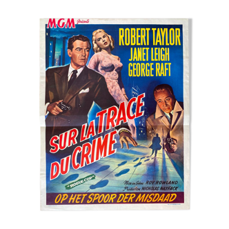 Affiche cinéma originale "Sur la Trace du crime" Robert Taylor 37x48cm 1954