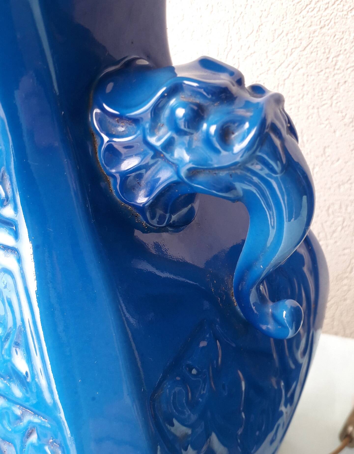 Paire de pieds de lampes en céramique