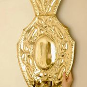 Pair of large baroque style mid-century Swedish brass sconces