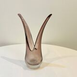 Vintage vase for ikebana or floral arrangement in amethyst crystal from VANNES ART FRANCE