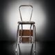Vintage stepladder in Formica, wood and chromed metal