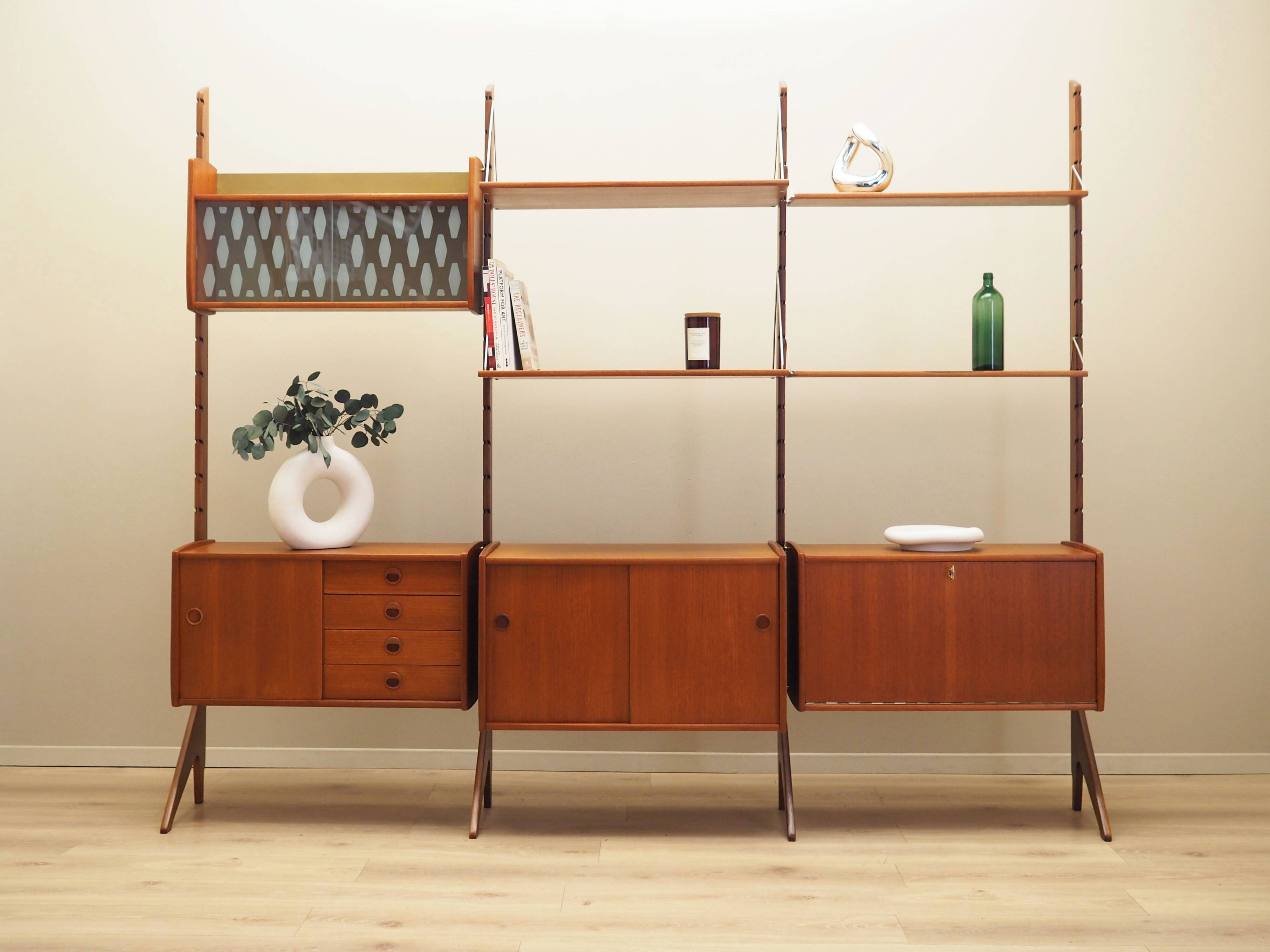 Teak system bookcase, Norwegian design, 1960s, production: Blindheim Mobelf