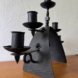 Brutalist wrought iron chandelier from the 60s