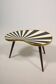 Small side table, kidney-shaped, black and white stripes, 3 elegant legs, 50s style
