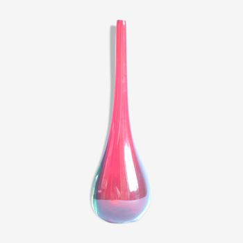 Sommerso drop vase in red and blue, Murano 1950s.