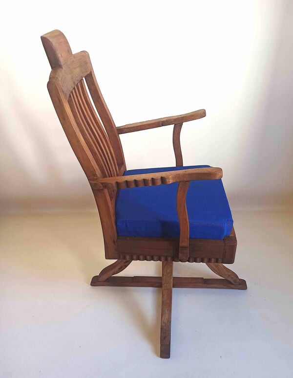 Fauteuil de barbier 1900 Teck massif