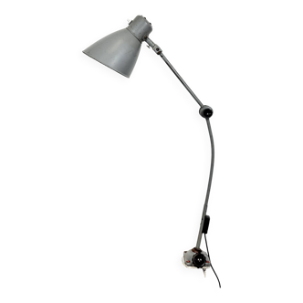 Large Grey Industrial Workshop Table Lamp, 1960s