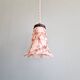 Art Deco pendant light in pink marbled opaline (4 available)