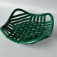 Green woven ceramic basket bowl