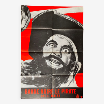 Affiche cinéma Barbe-noire le pirate Raoul Walsh 60's