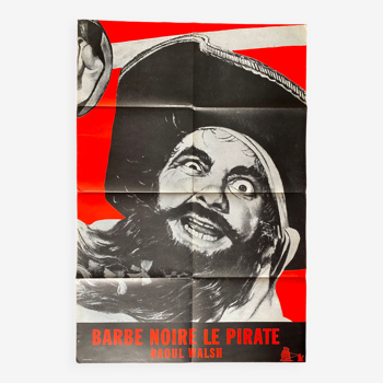 Movie poster Blackbeard the pirate Raoul Walsh  60's