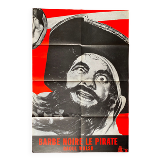Affiche cinéma Barbe-noire le pirate Raoul Walsh 60's