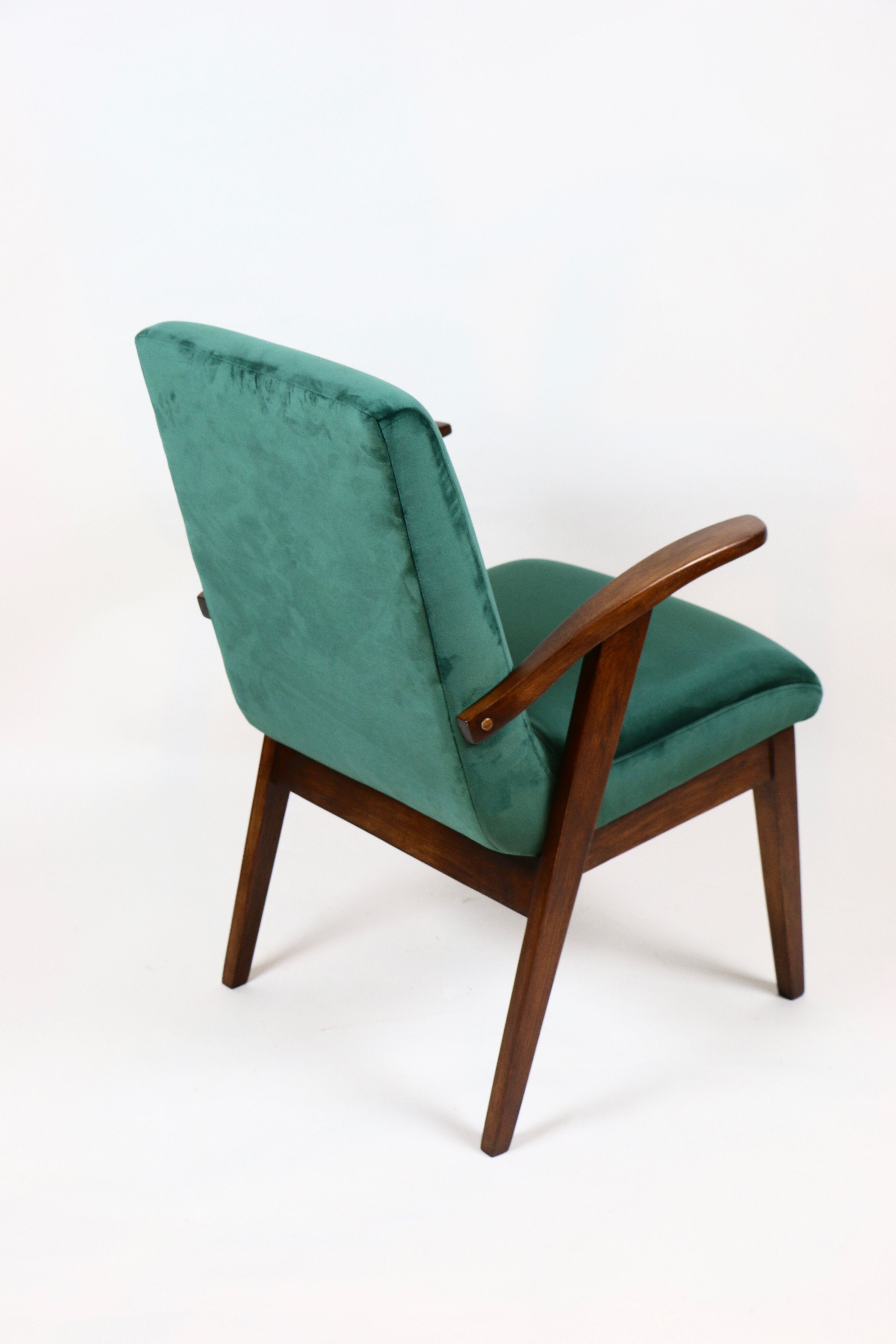 Fauteuil en velours vert d’années 1970