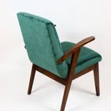 Fauteuil en velours vert d’années 1970