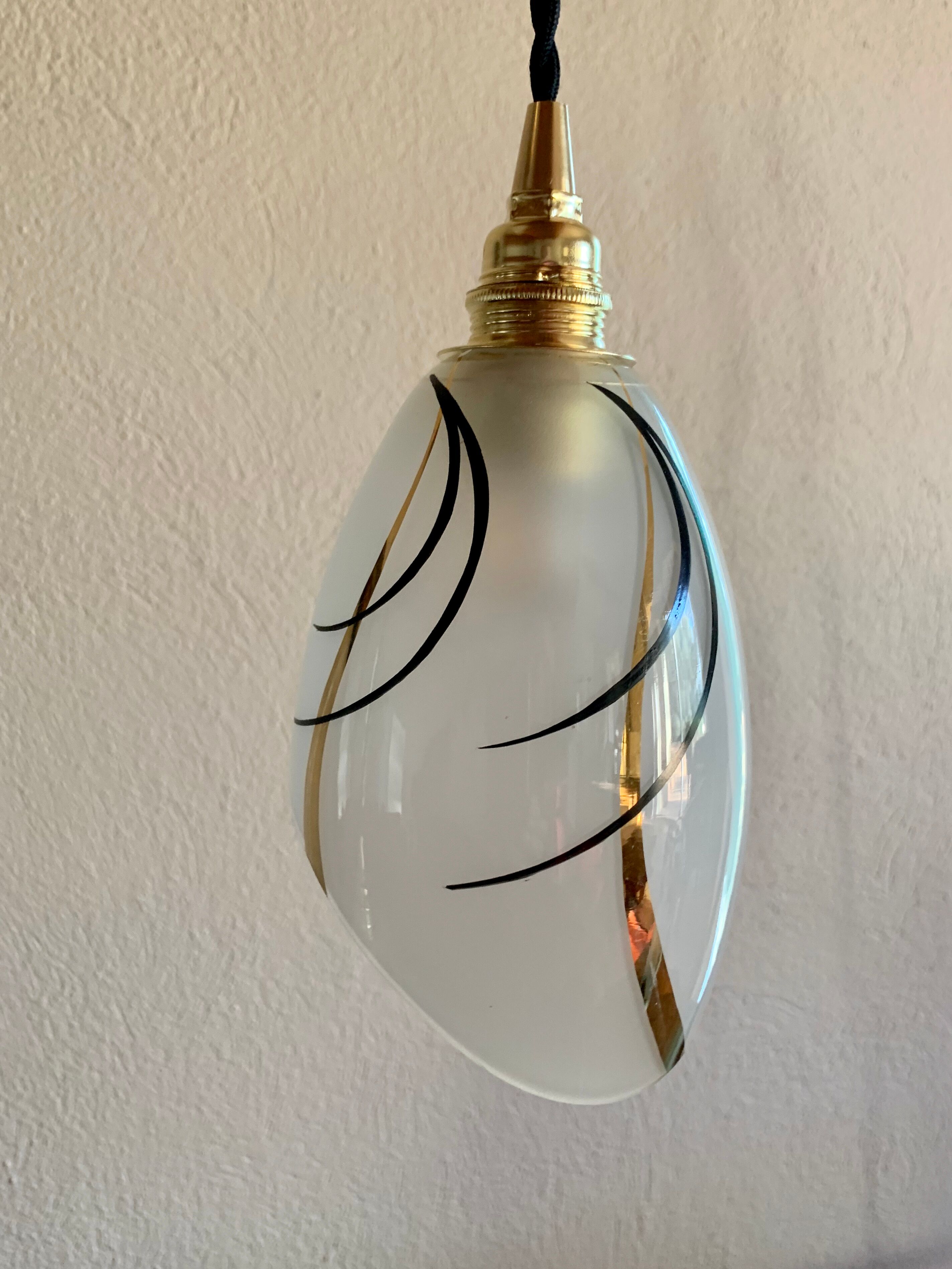 Suspension waterfall art deco tulips glass