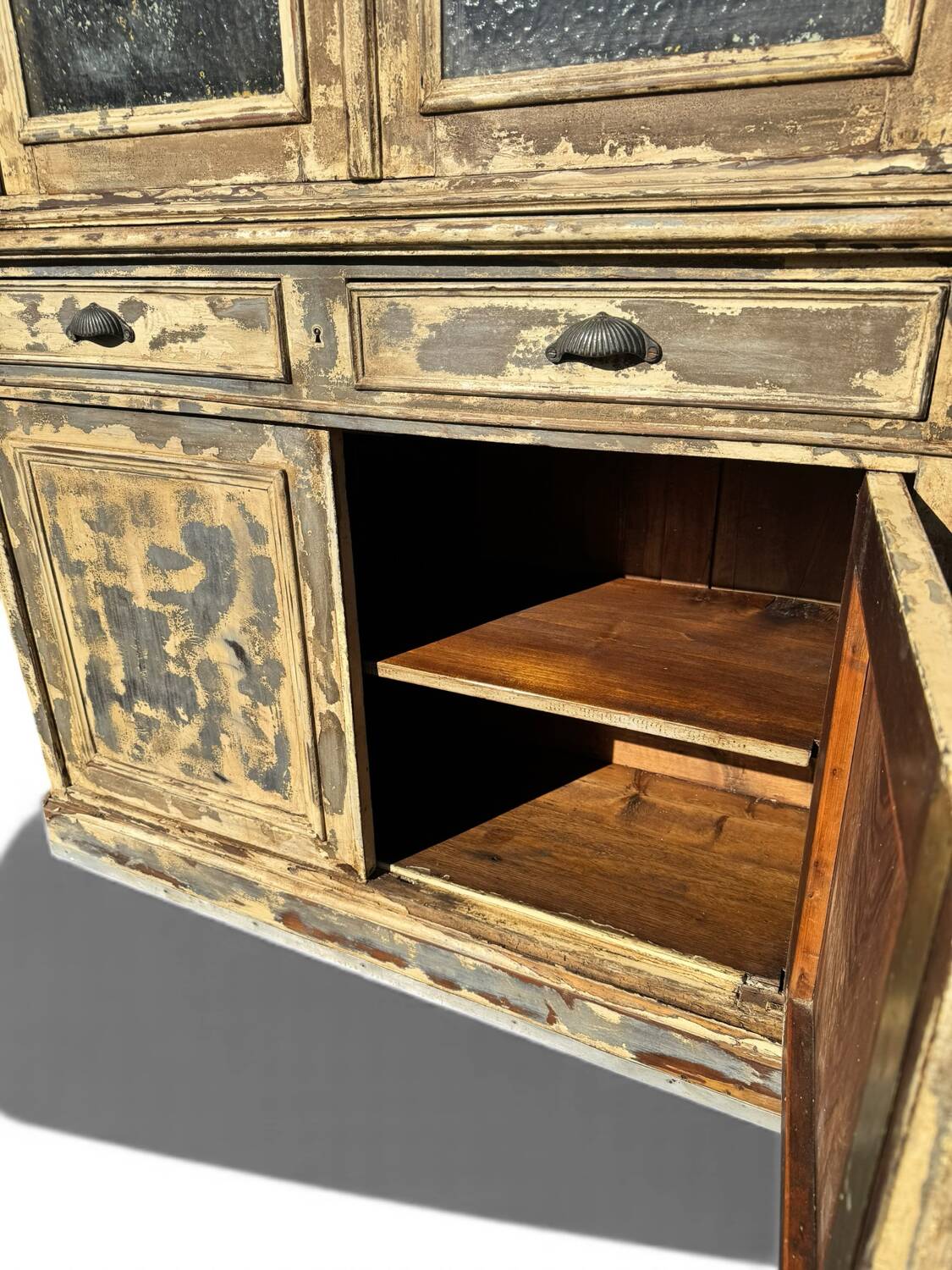 Large two-body sideboard Louis Philippe – blue beige patina