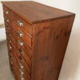 Ancien meuble de métier d'apothicaire en bois vintage 24 tiroirs.