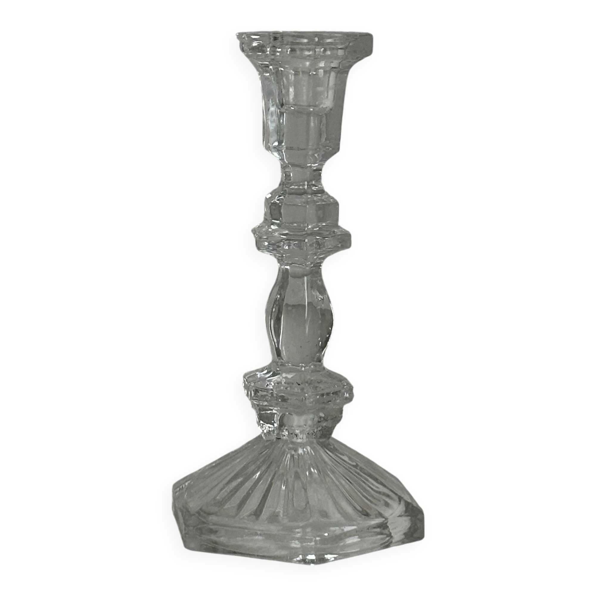 cut glass transparent candlestick