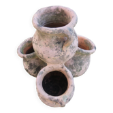 Pot de fleurs multiple en terre cuite, terracotta 1960
