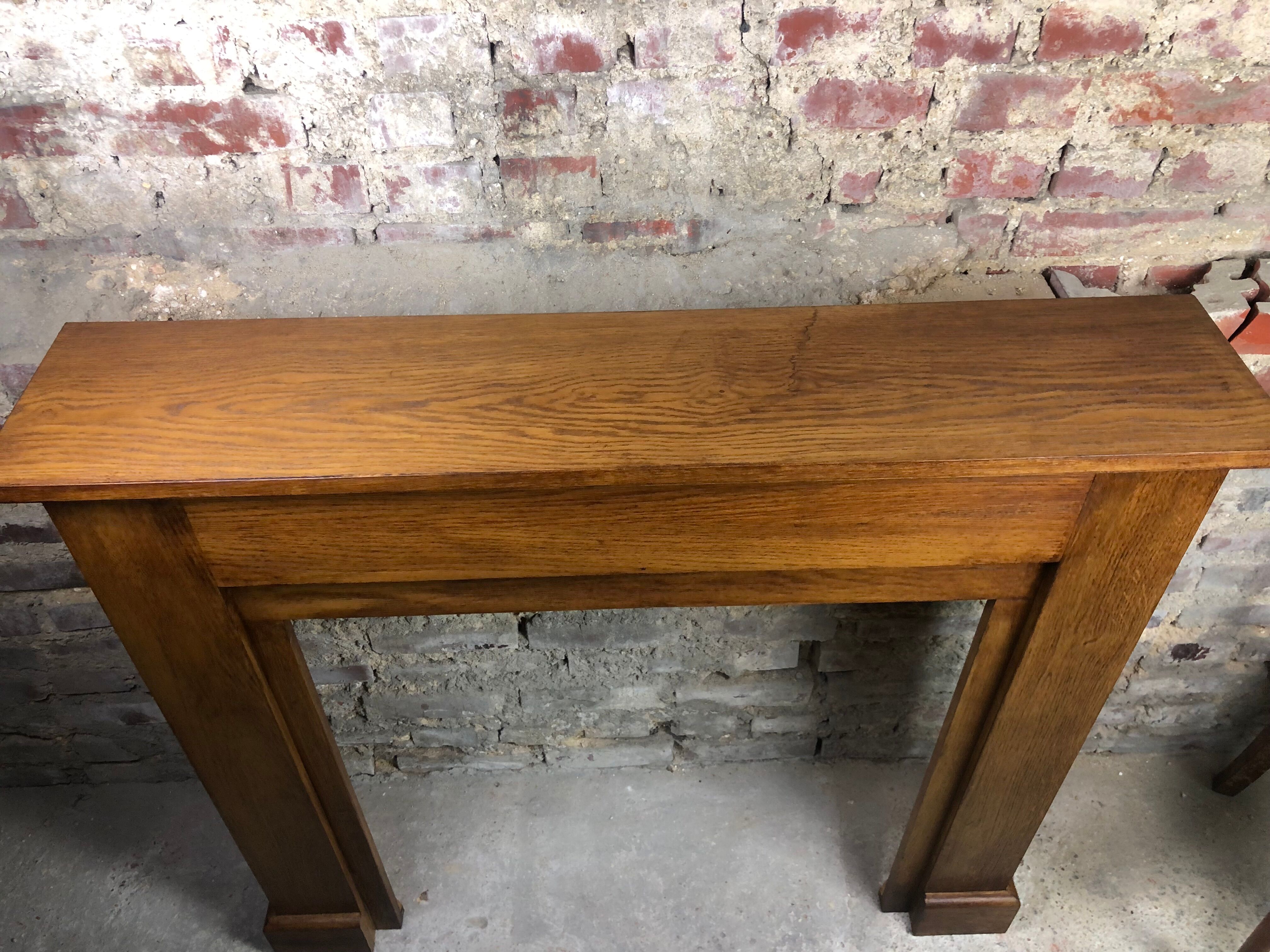 Fireplace surround in light oak 1980s