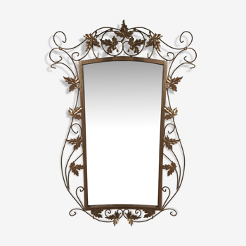 Baroque wrought iron mirror